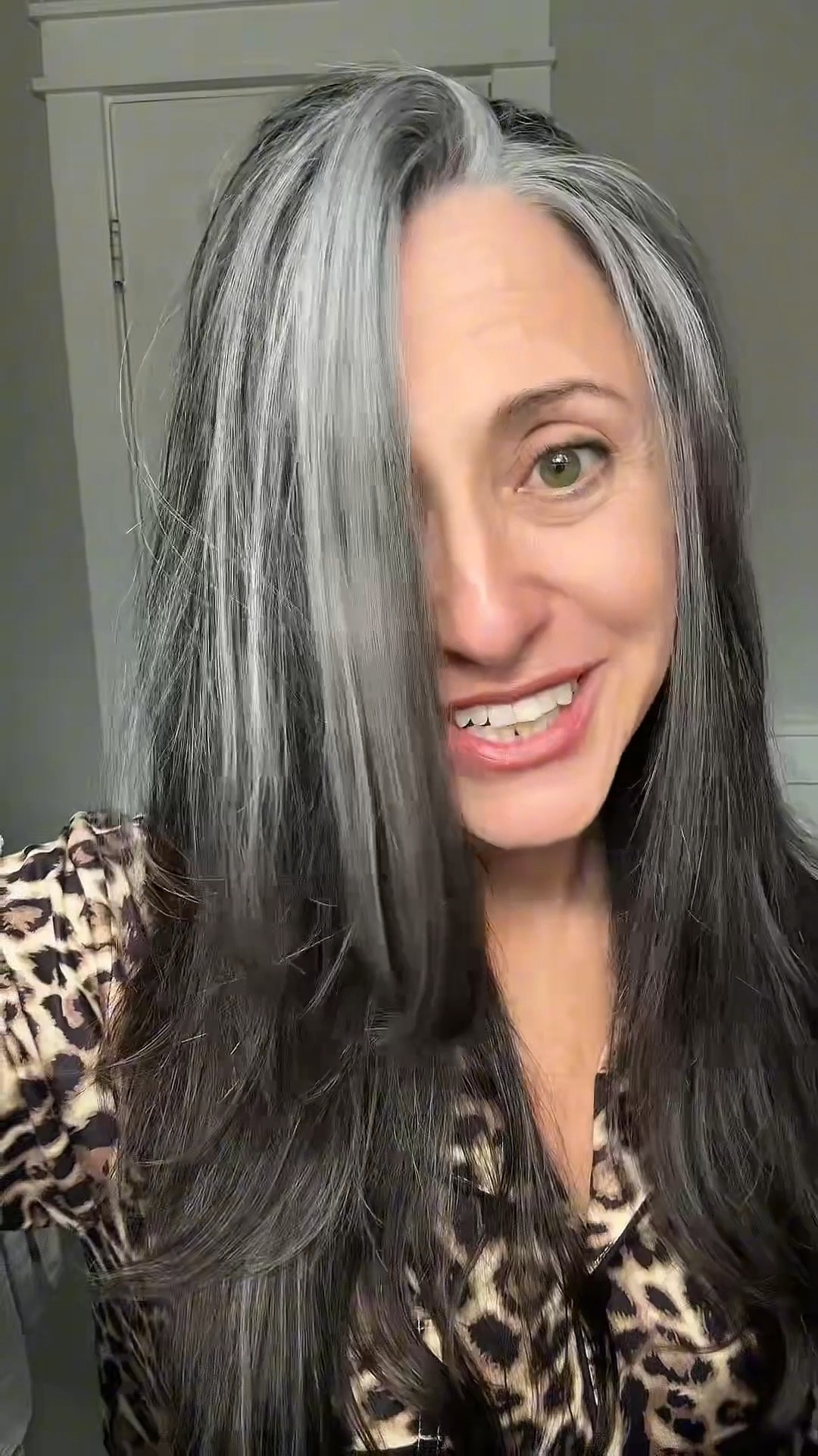 Using overtone Twilight Titanium (formerly extreme silver) on my silver hair. To blend a gray hair growout , comm over the brassy dyed ends, or enhance your natural gray hair! 
Kind of a gray blending at home! 🪩 #grayhair#silversisters#brassyhair#overtone#overtonecolor#temporaryhaircolor

#LTKBeauty #LTKselfcare