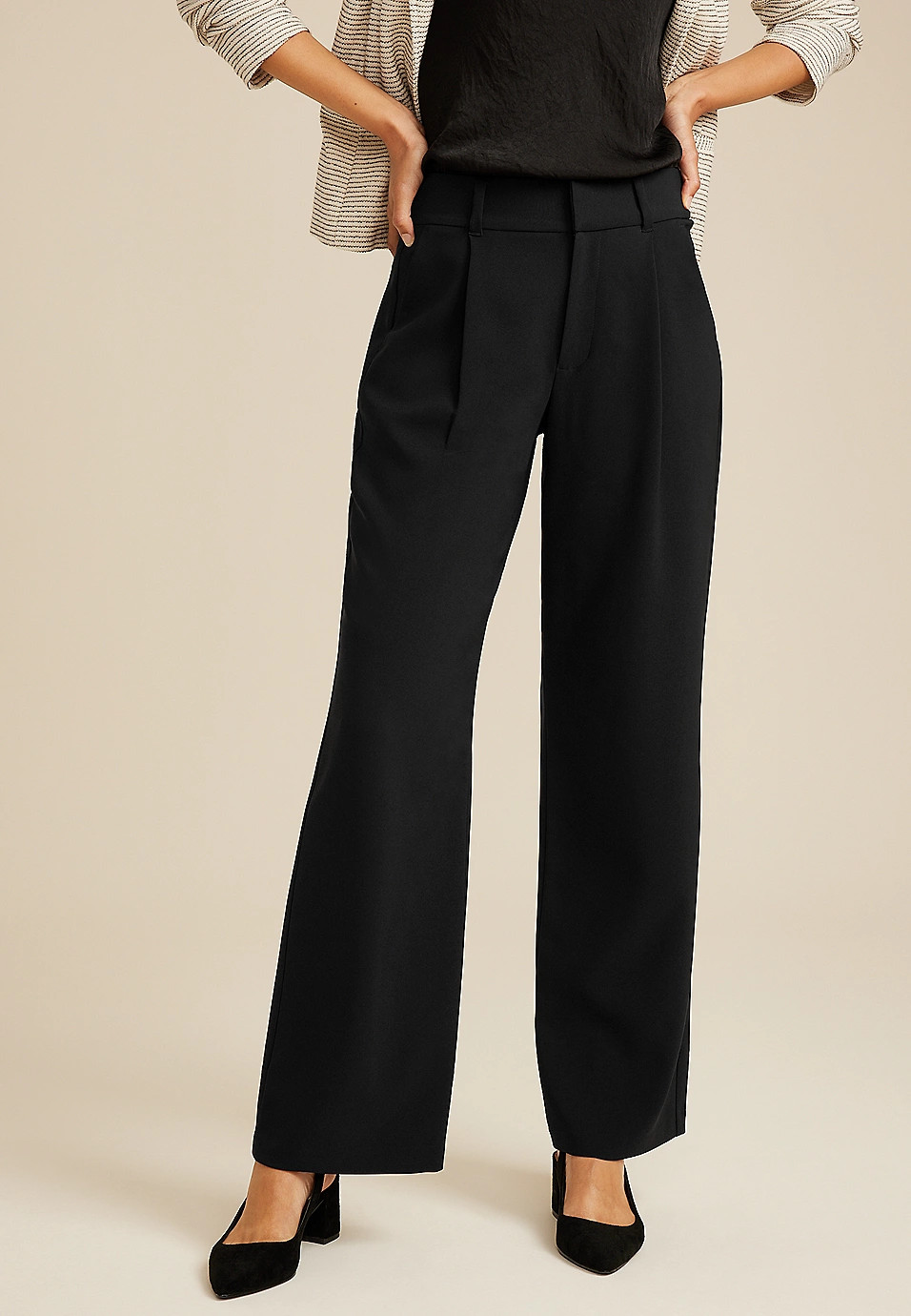 Idealist High Rise Wide Leg Dress Pant | Maurices