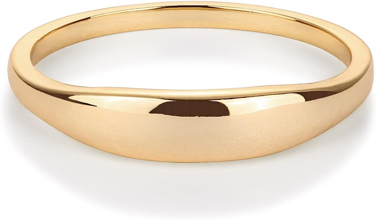 PAVOI 14K Gold Plated Signet Ring | Bands for Women | Amazon (US)