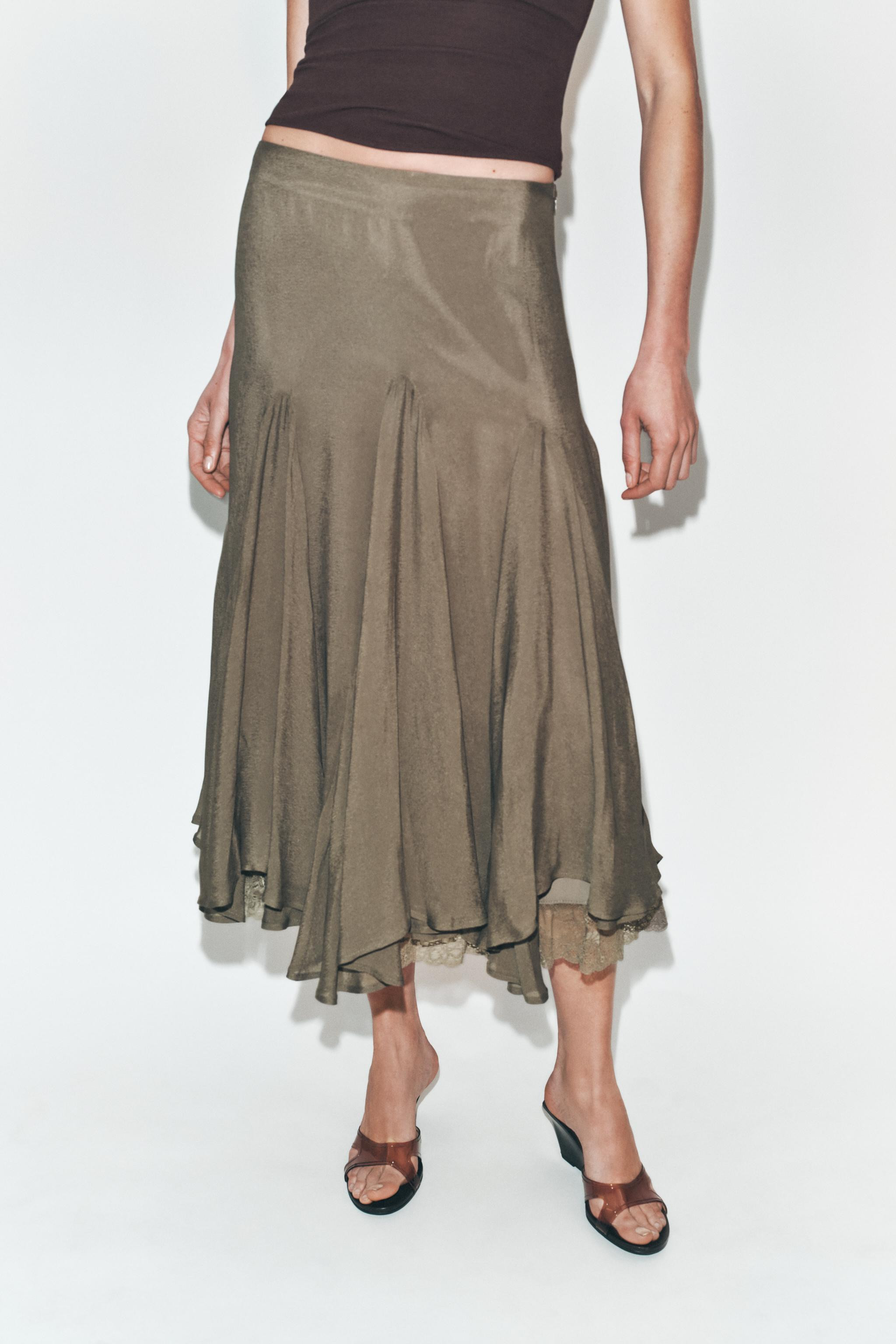 FLOWY GORED LACE SKIRT | Zara US