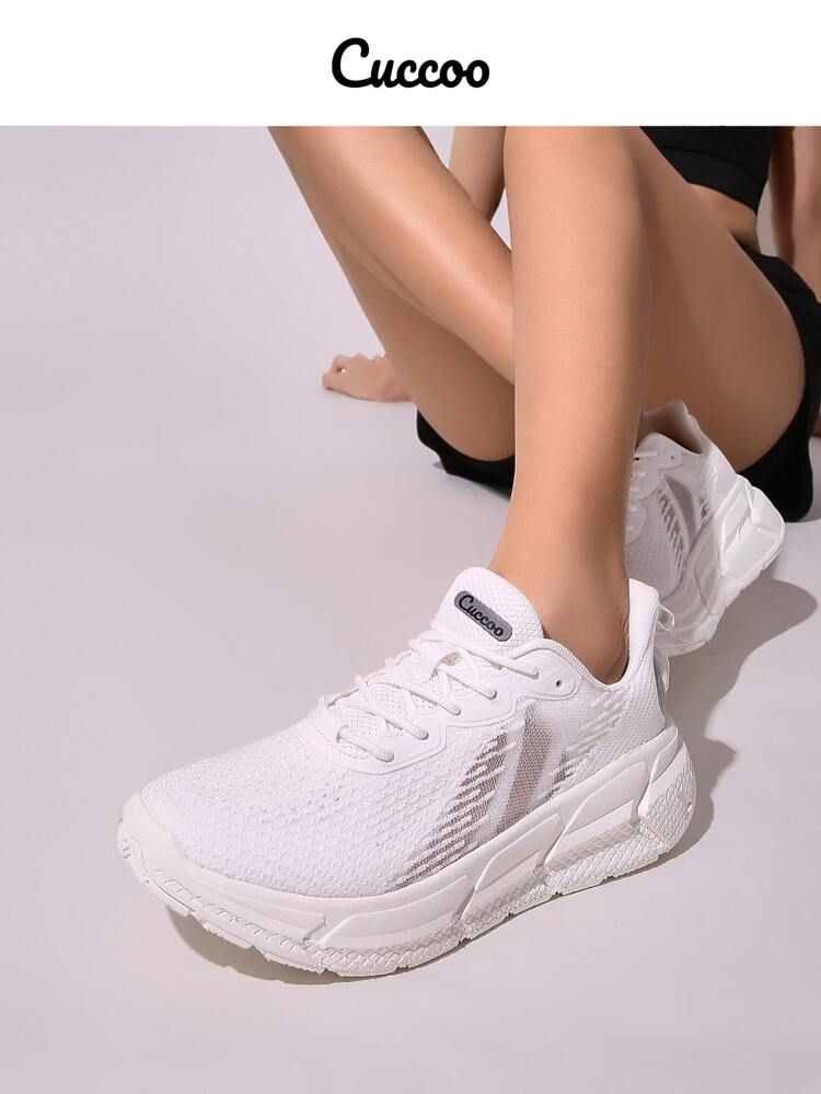 Cuccoo Mesh Panel Lace Up Front Running Shoes | SHEIN