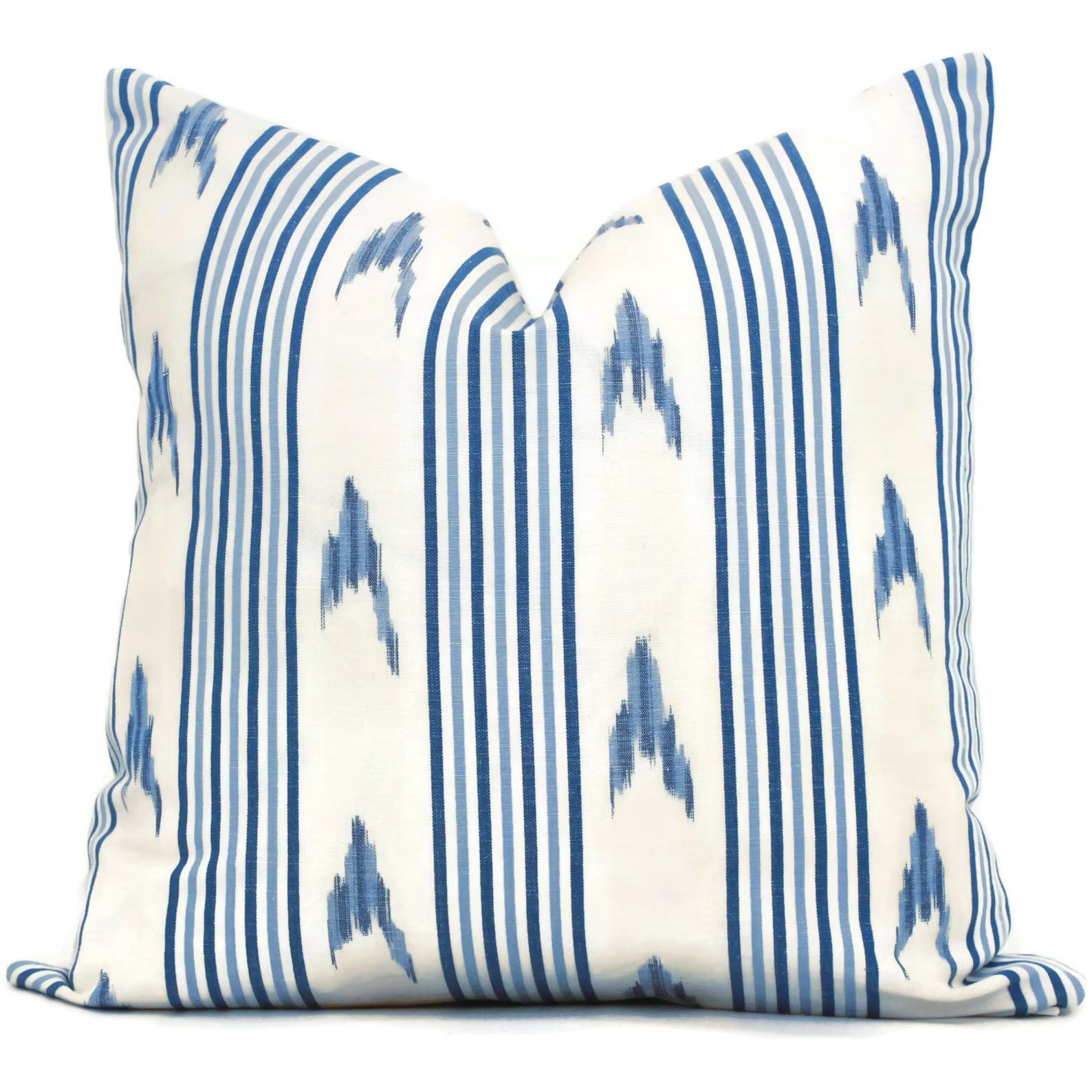 Schumacher Santa Barbara Ikat in Blue Decorative Pillow Cover | Etsy | Etsy (US)