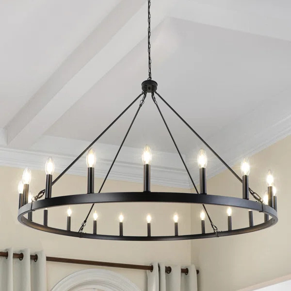 Ticey 20 - Light Dimmable Wagon Wheel Chandelier | Wayfair North America