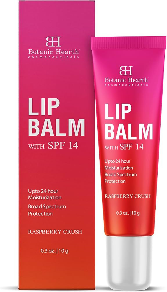 Botanic Hearth Raspberry Lip Balm with SPF for Dry, Chapped Lips with Jojoba Oil, Vitamin E & All... | Amazon (US)