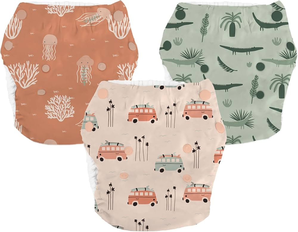 LA PETITE OURSE Reusable Swim Diapers - Adjustable Snaps, Washable, Leakproof - Newborn to Toddle... | Amazon (CA)