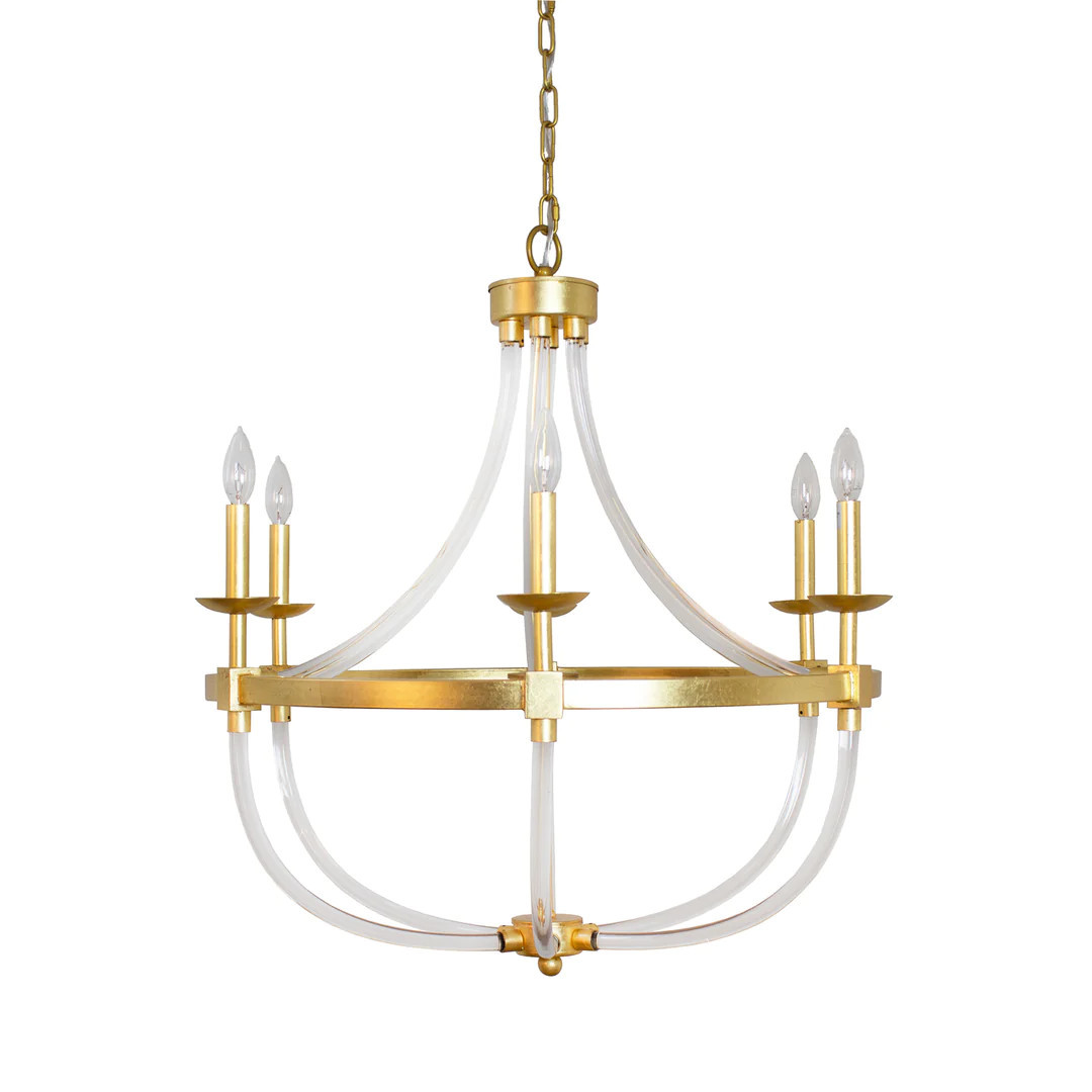 Layla Six Light Chandelier in Various Colors | Burke Decor