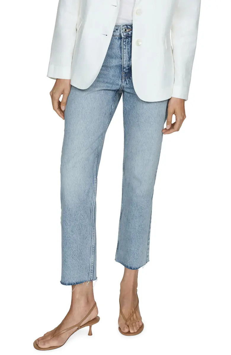 Raw Hem Crop Straight Leg Jeans | Nordstrom