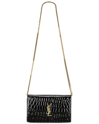 Monogramme Embossed Croc Chain Wallet Bag | FWRD 