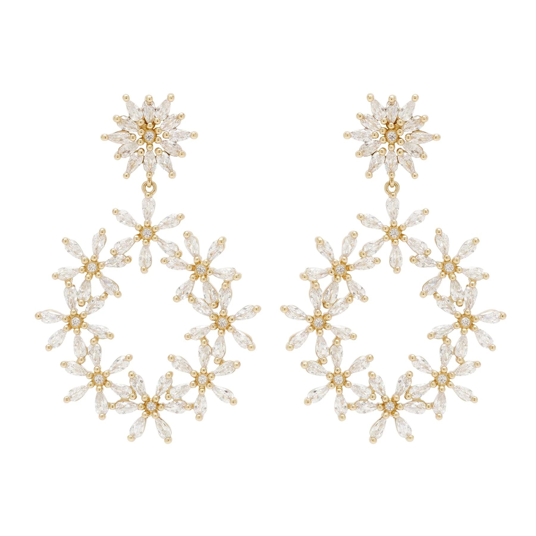 Dottie Lux Earrings Gold Clear by Mignonne Gavigan | Support HerStory
