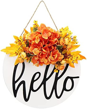 Fall Wreath,Hydrangea Wreath,Fall Wreath for Front Door,Hello Werath,Farmhouse Wreath,Grapevine W... | Amazon (US)