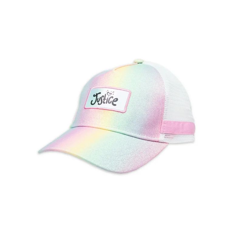Justice Girls Irridecent Baseball Style Hat, Rainbow and Glitter | Walmart (US)