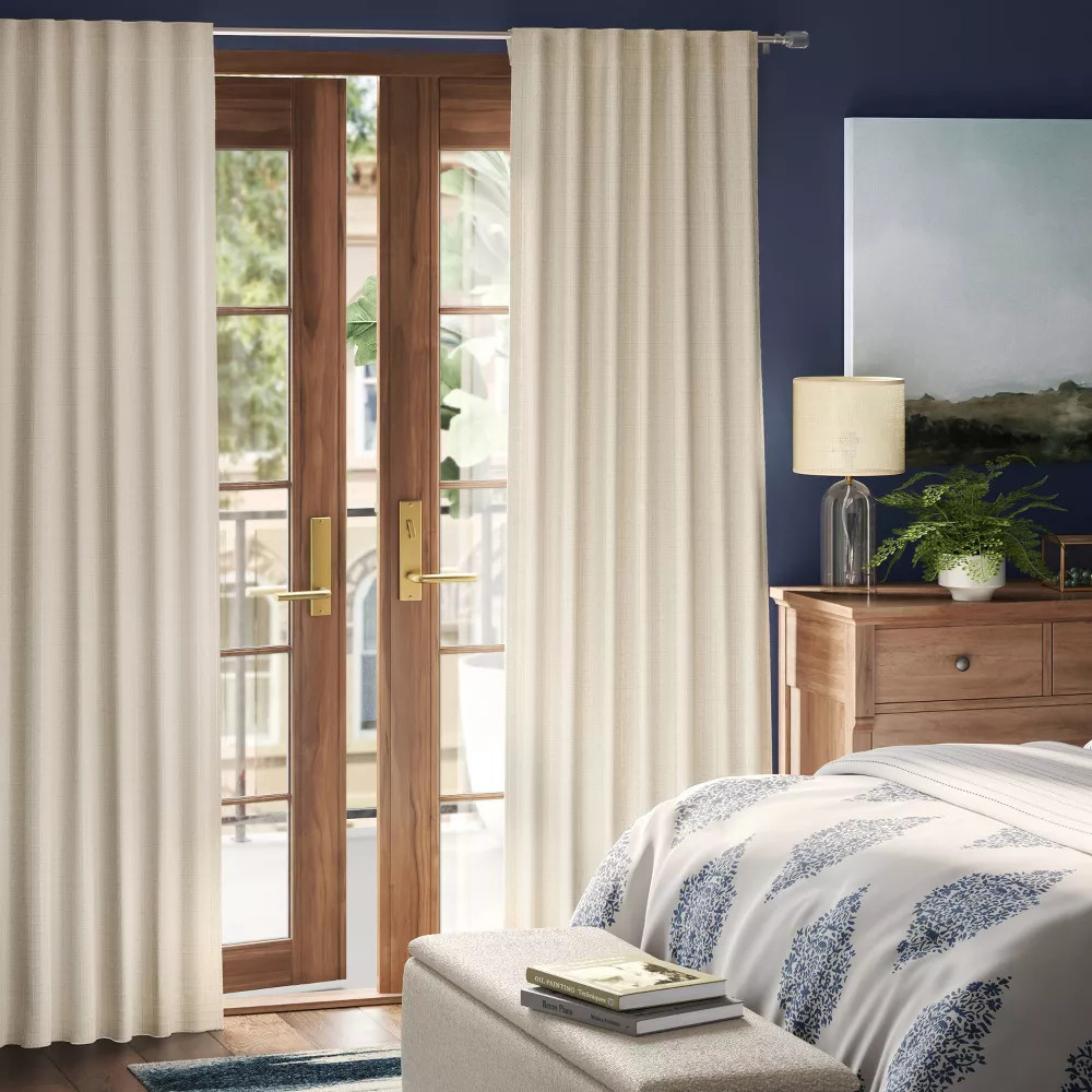 Blackout Textured Plaid Curtain Panels - Threshold™ | Target