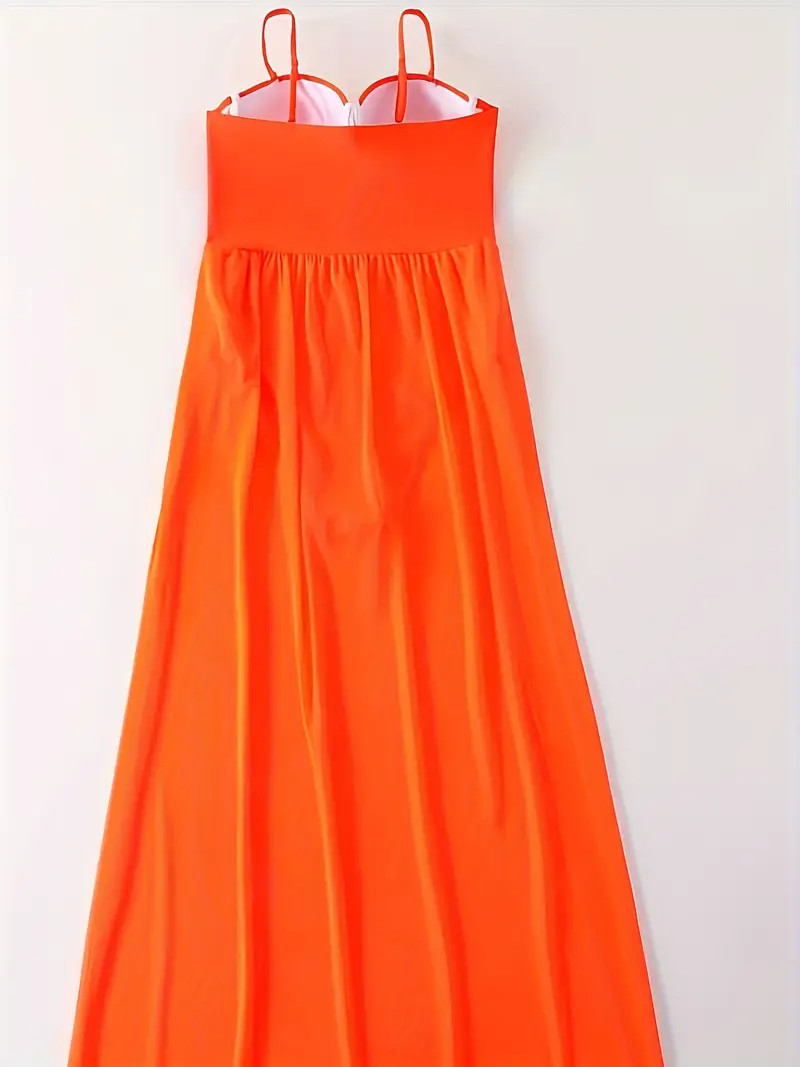 Split Mesh Plain   One piece Swimsuit Spaghetti Strap - Temu | Temu Affiliate Program