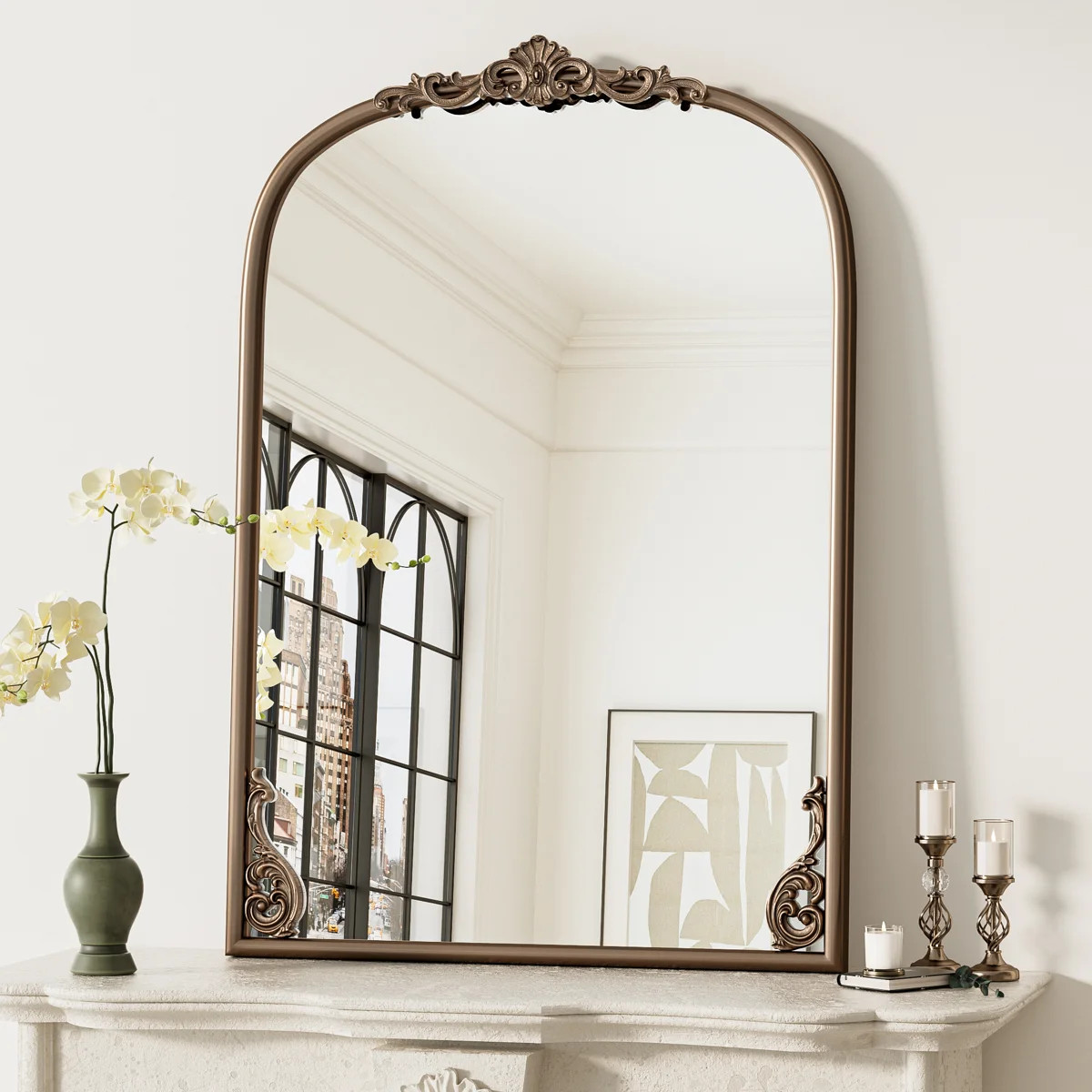 Kalie Arched Baroque Wall Accent Mirror | Wayfair North America