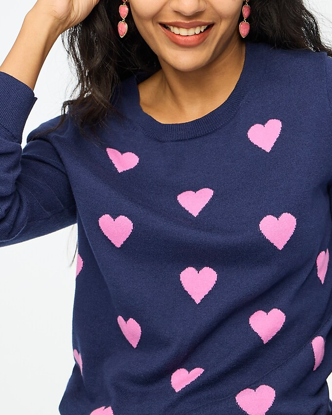 Allover hearts Teddie sweater | J.Crew Factory