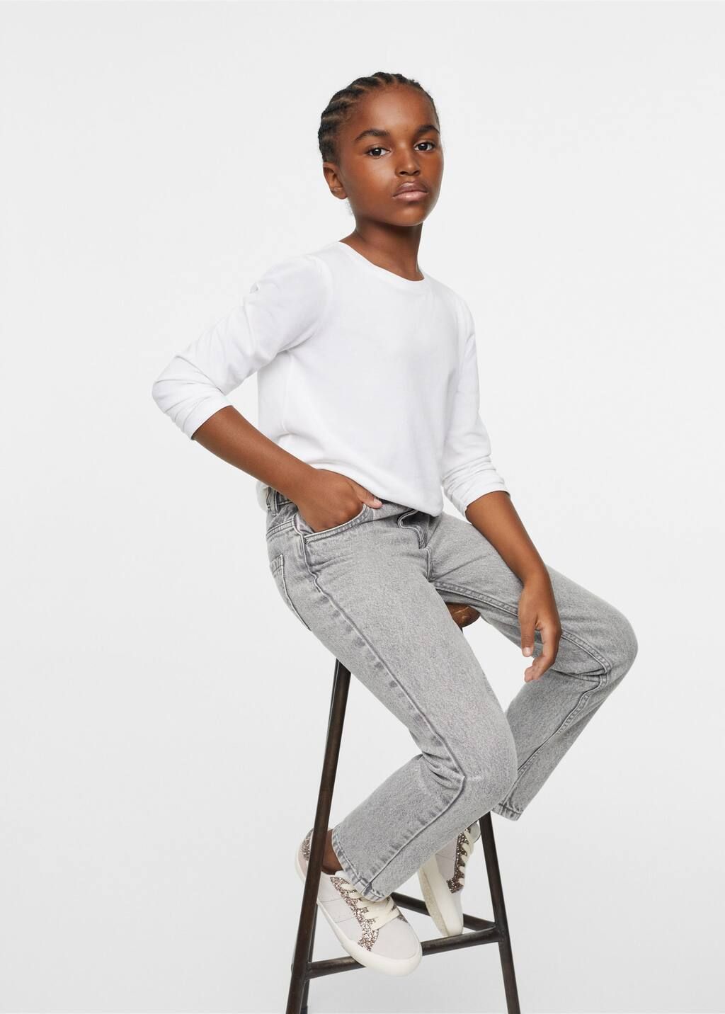 Cotton mom-fit jeans -  Girls | Mango Kids USA | MANGO (US)