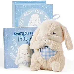 Tickle & Main Everybunny Prays Musical Gift Set for Children; 7” Plush Boy Rabbit with Blue Sca... | Amazon (US)