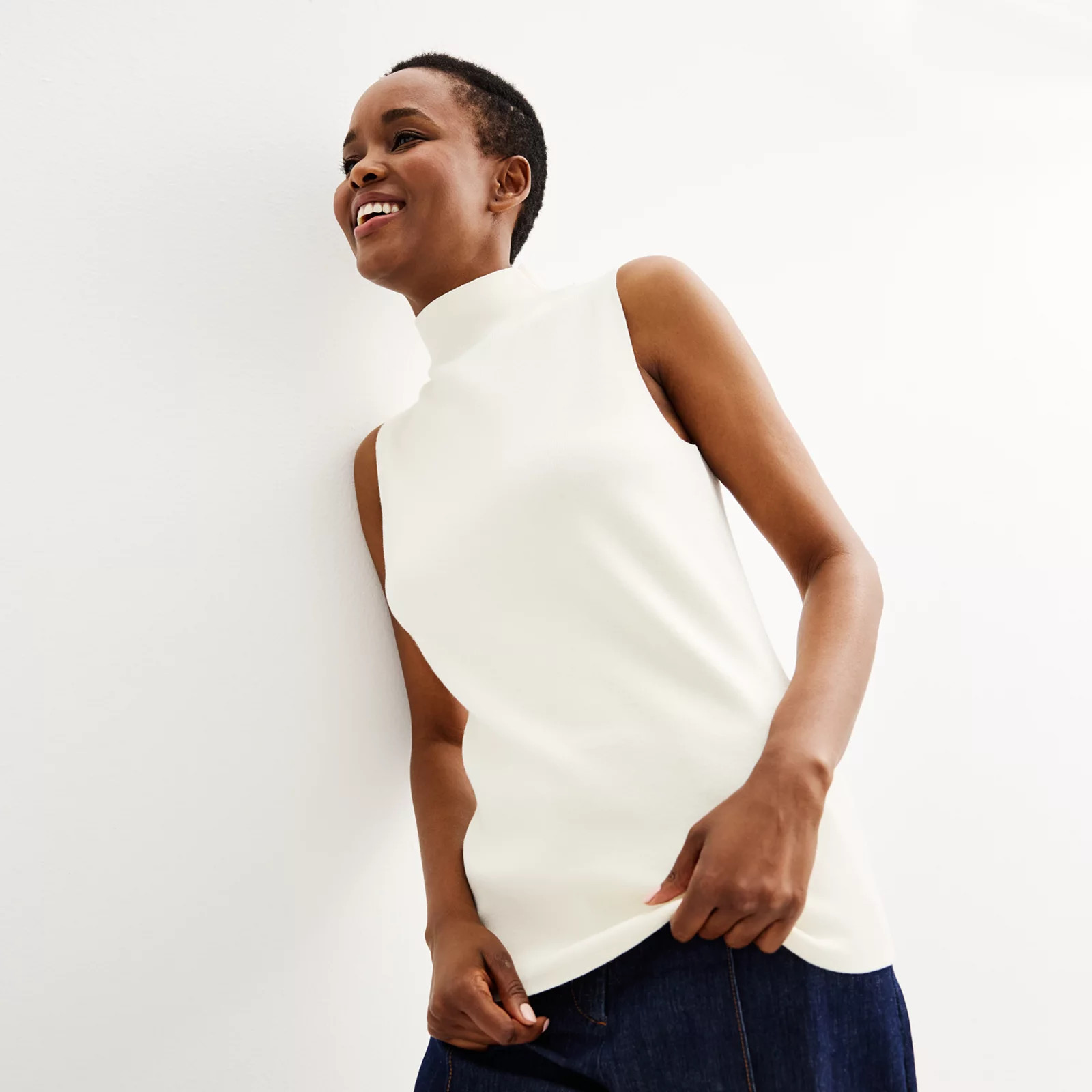 Women's Nine West Mockneck Sleeveless Sweater | Kohl's