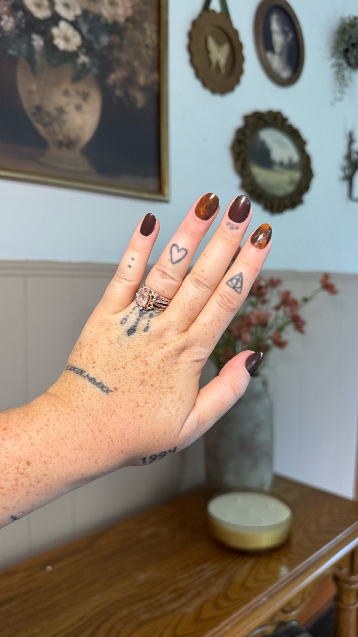 Fall brown and tortoise press on nails!! I filed mine to an oval shape!

#LTKBeauty #LTKSeasonal
