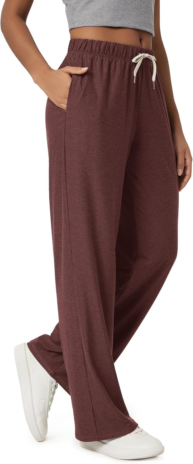 ODODOS Women's Straight Leg Pants Ultra Soft odSTRATUM Tech Relaxed Casual Pajama Lounge Pants with Pockets-27/29/31 Inseam | Amazon (US)