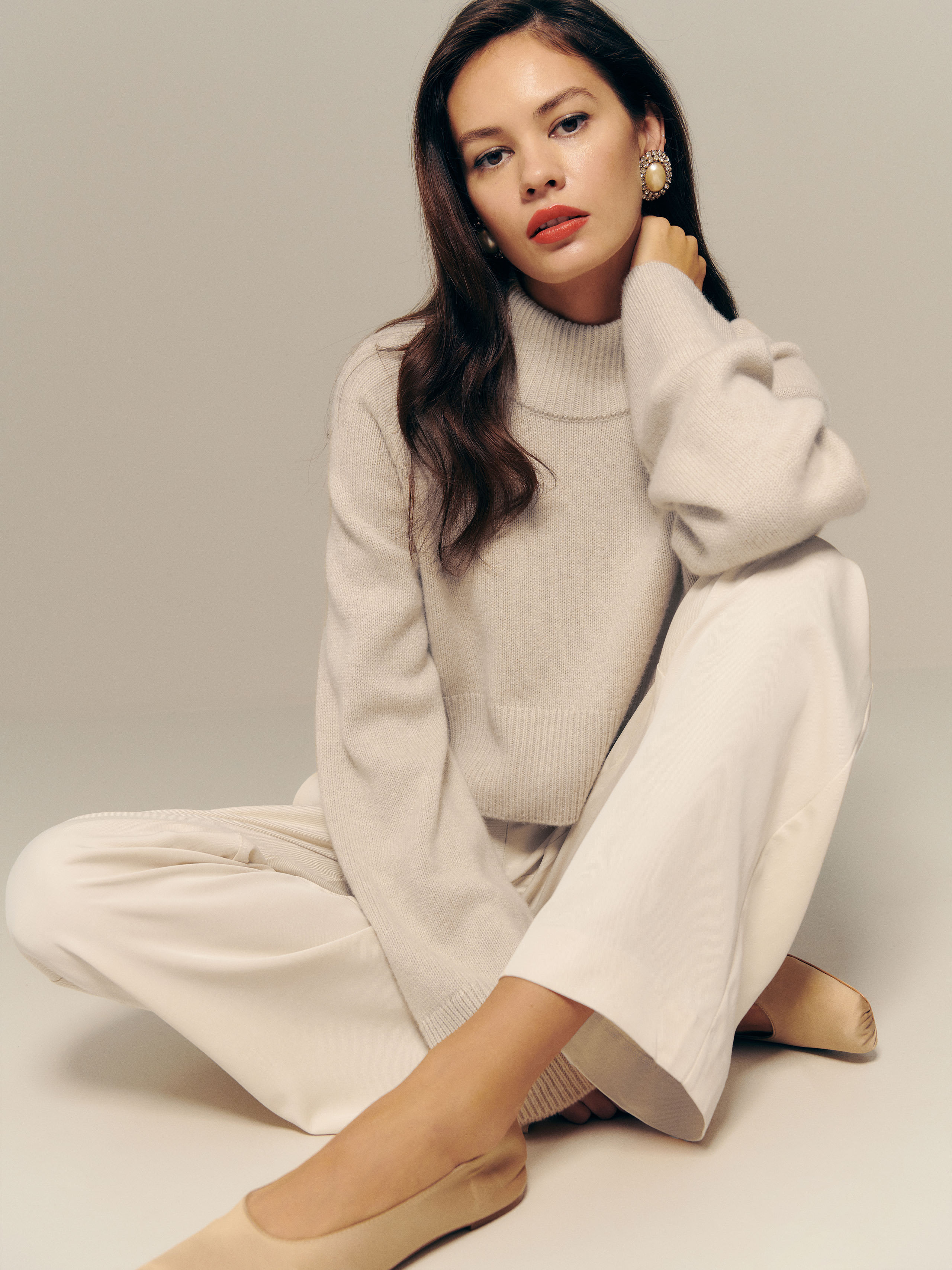Garrett Cashmere Cropped Turtleneck | Reformation (Global)