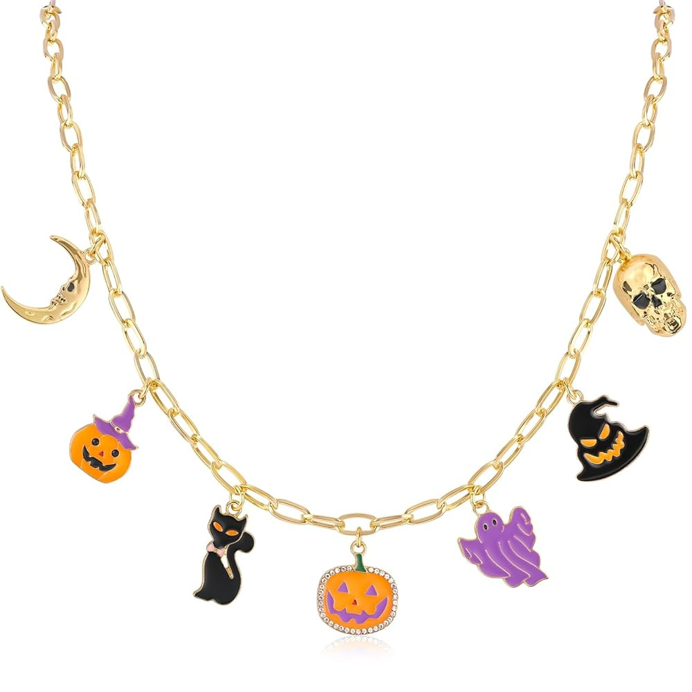 NEKOL Halloween Necklace for Women, Nightmare before Christmas Horror Party Charm Choker Necklace... | Amazon (US)
