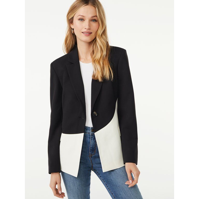 Scoop Women's Long Sleeve Color Block Blazer | Walmart (US)