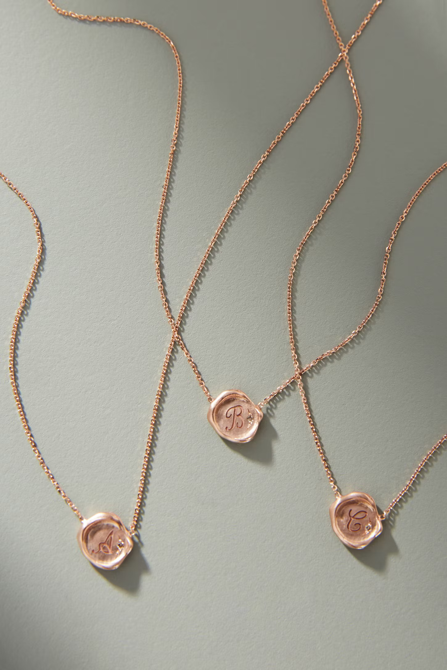 Sirciam 14K Rose Gold Monogram Necklace | Anthropologie (US)