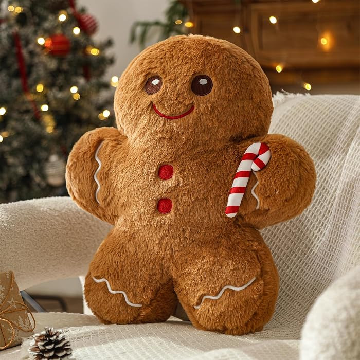YRXRUS Christmas Gingerbread Pillows, Christmas Decoration Gingerbread Man Shaped Throw Pillows, ... | Amazon (US)