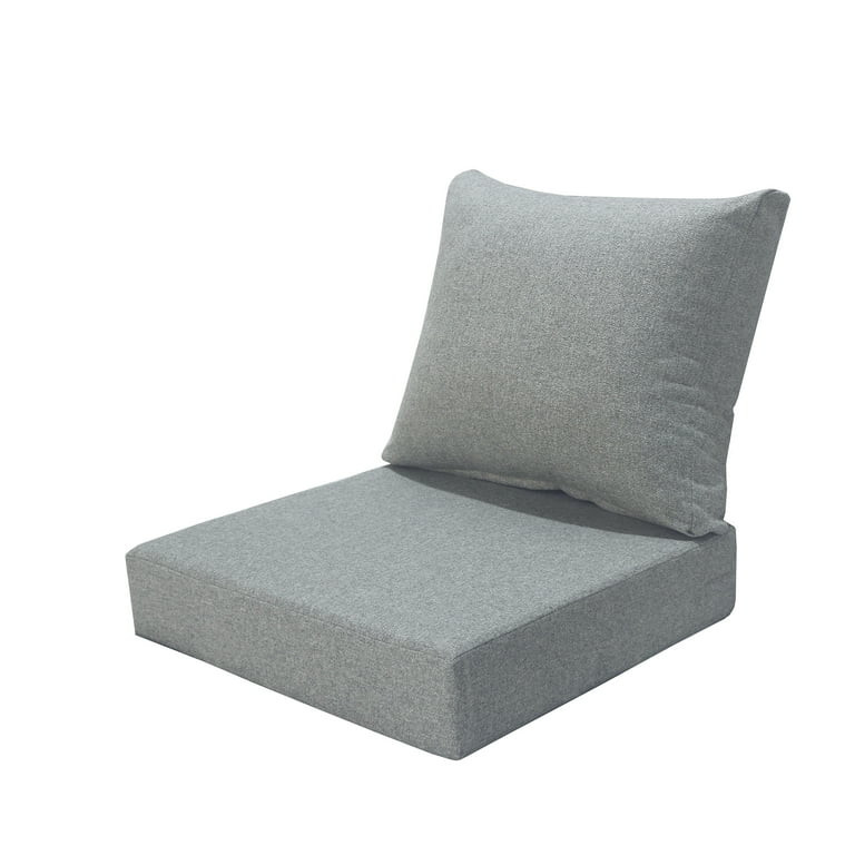 Better Homes & Gardens 24"x 24" Premium Gray Outdoor 2 Piece Deep-Seat Cushion - Walmart.com | Walmart (US)