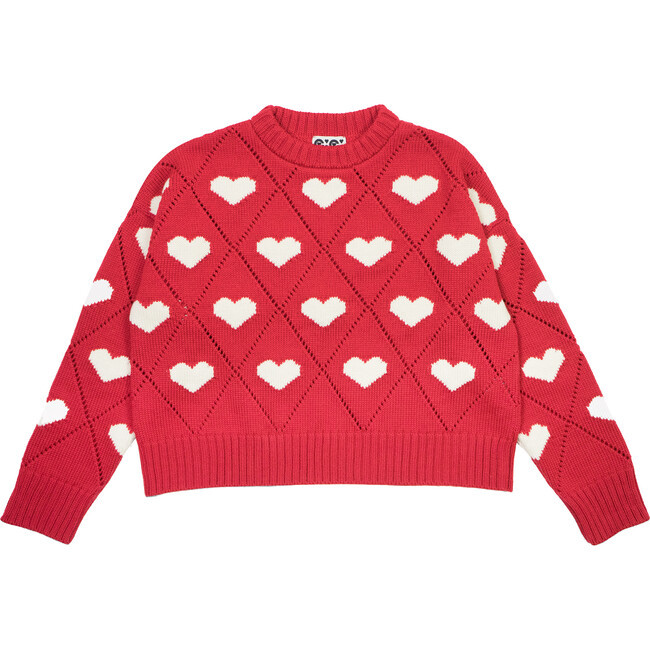 GiGi Knitwear | Women's Love Sweater, (Red, Size Large) | Maisonette | Maisonette