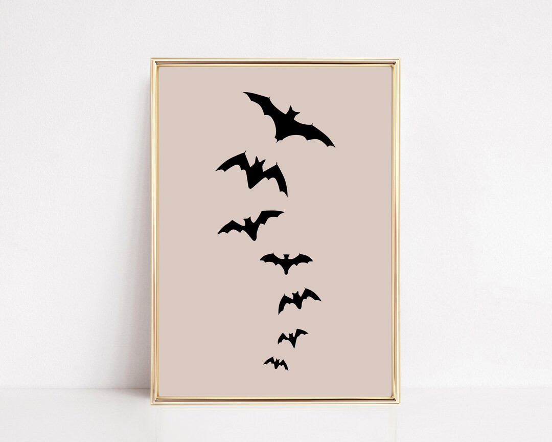 Bats Wall Art Pink Witchy Decor Cute Halloween Decor - Etsy | Etsy (US)