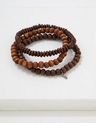 AEO Wood Bracelet 3-Pack | American Eagle Outfitters (US & CA)