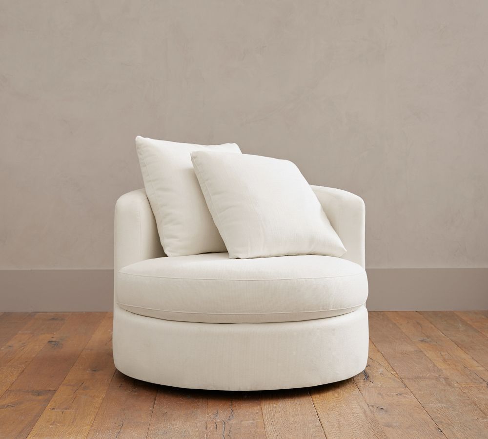 Balboa Upholstered Swivel Armchair | Pottery Barn (US)