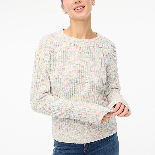 Chenille boxy crewneck sweater | J.Crew Factory