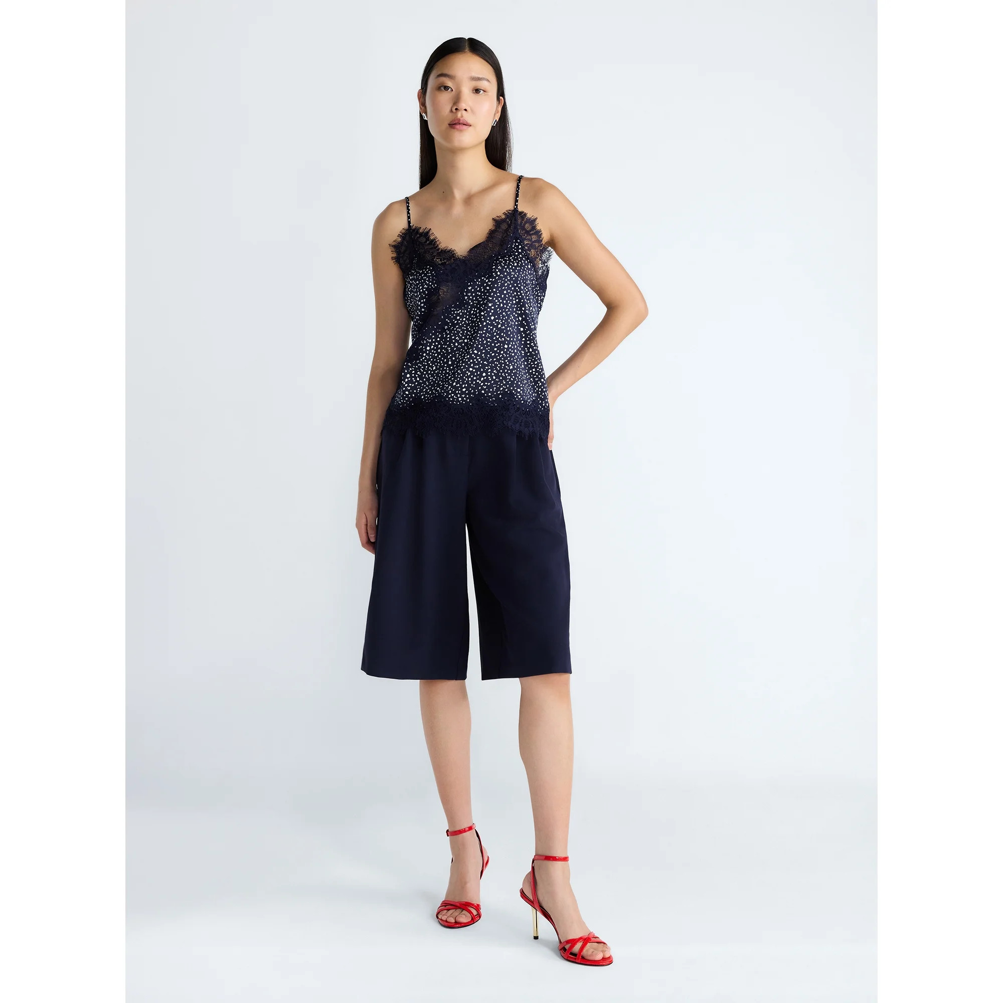 Devil Wears Prada Scoop Collection Women's Lace Trim Blouse, Sizes XS-XXL | Walmart (US)