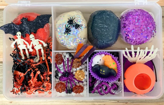 NEW** Halloween Play Dough Kit, play dough bin, sensory play, busy box, play dough | Etsy (US)