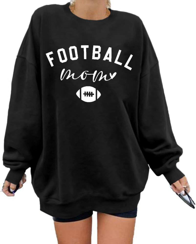 MNLYBABY Football Mom Sweatshirt Women Oversized Game Day Sweaters Football Season Pullover Sunda... | Amazon (US)