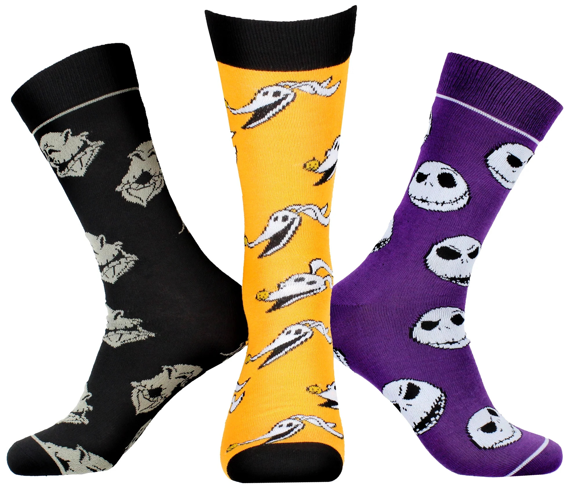 The Nightmare Before Christmas Jack Oogie Boogie Zero Adult Unisex 3 Pack Crew Socks | Walmart (US)