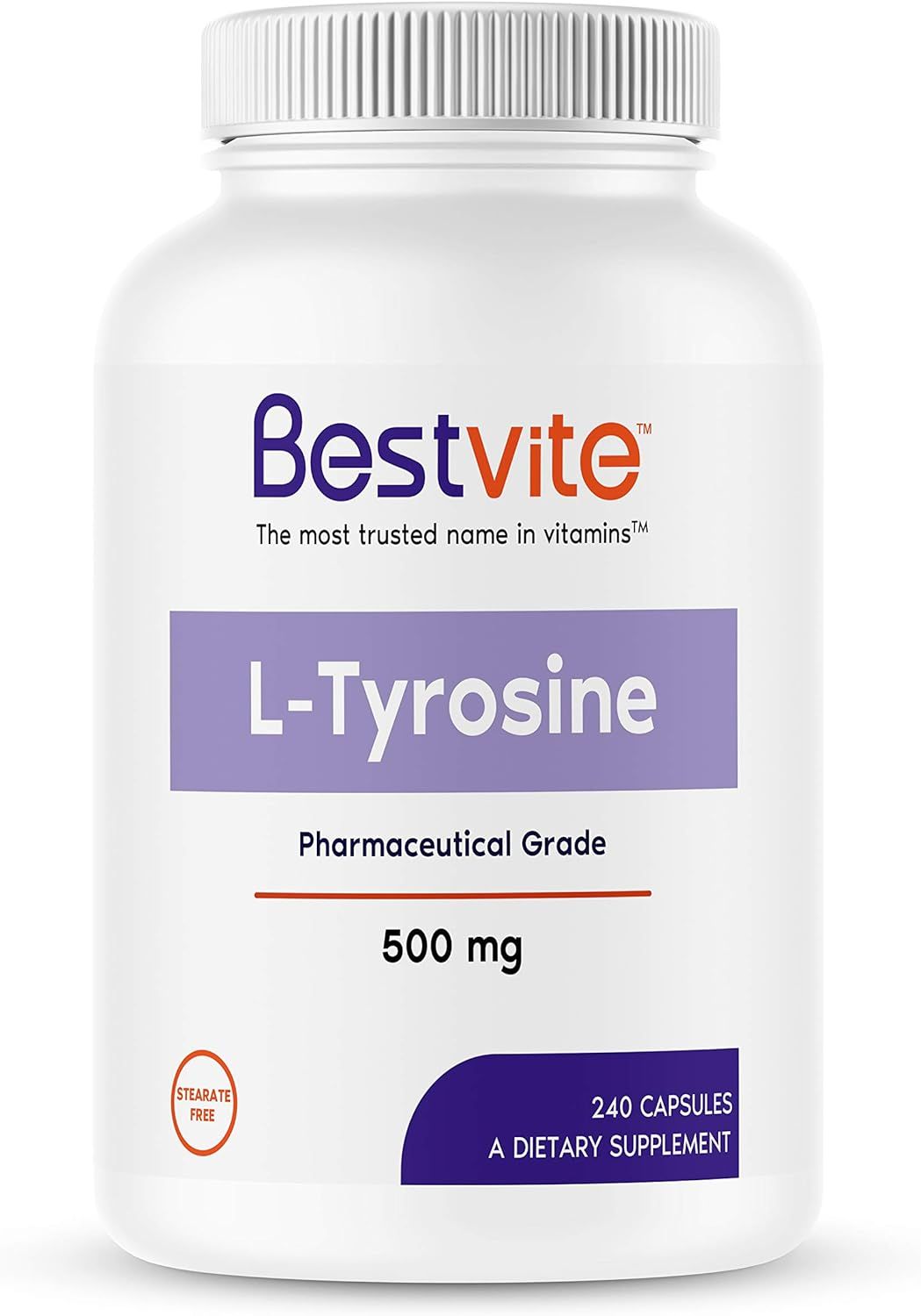 L-Tyrosine 500mg (240 Capsules) - No Stearates - Non GMO - Gluten Free | Amazon (US)