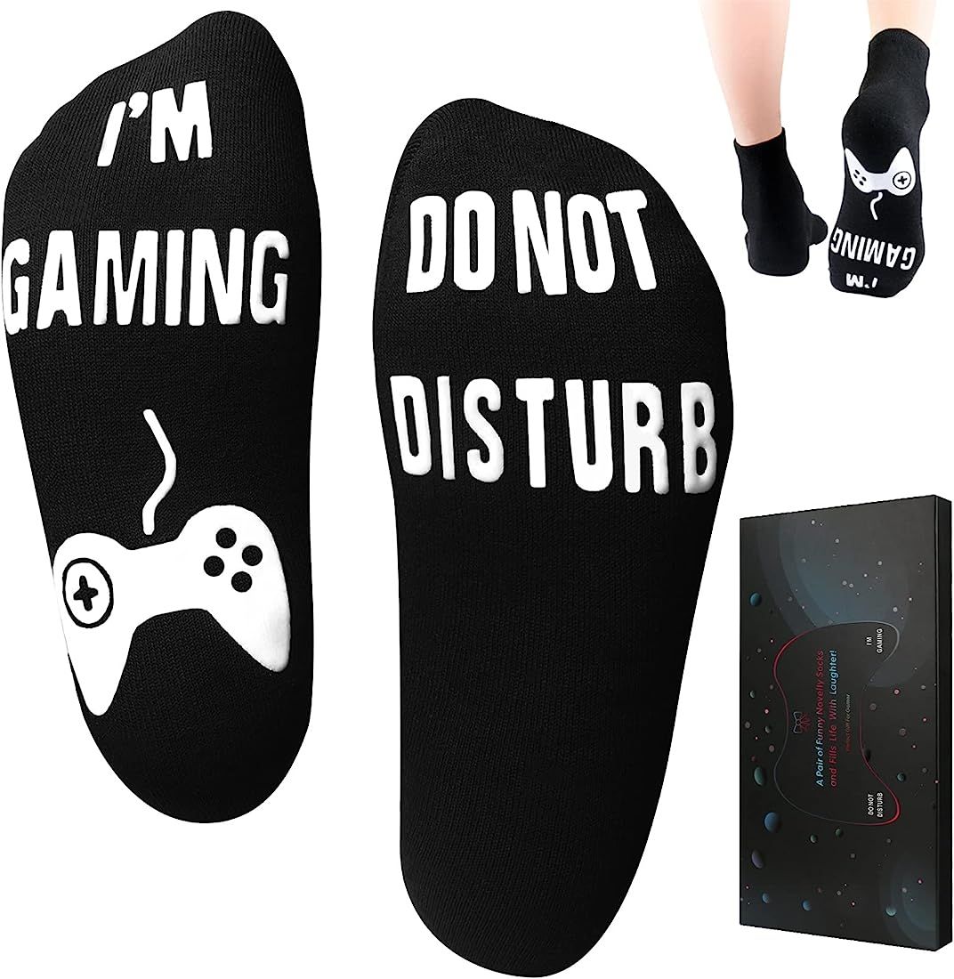 Do Not Disturb I'm Gaming Socks, Gifts for Teenage Boys, Gaming Socks Novelty Birthday Gifts Idea... | Amazon (US)