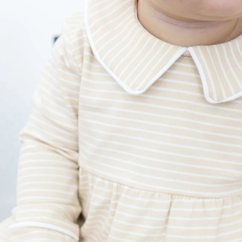 Tan Stripe Romper | Classic Whimsy