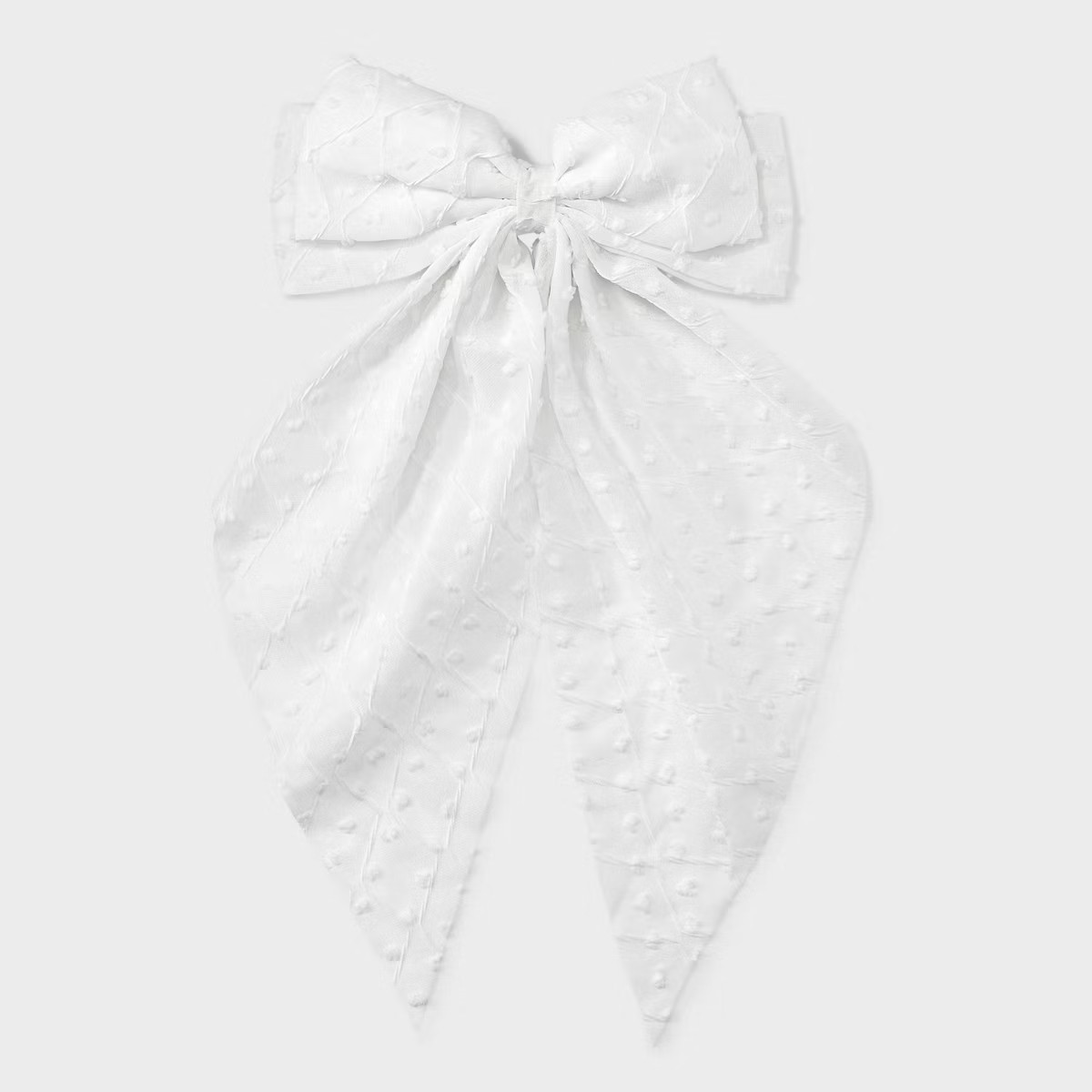 Swiss Dot Bow Hair Barrette - A New Day™ White: Polka Dot Classic Pattern, Recycled Polyester | Target