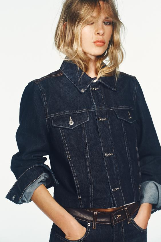 FAUX LEATHER DENIM EFFECT JACKET | Zara US