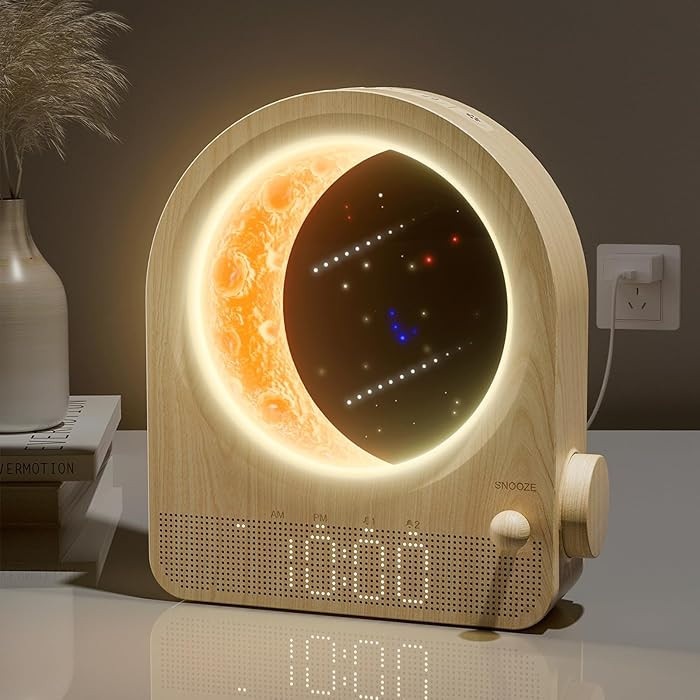 Sunrise Alarm Clocks for Bedrooms, Stepless Dimmable Moon Lamp Dual Alarm Clock with 12Levels Vol... | Amazon (US)