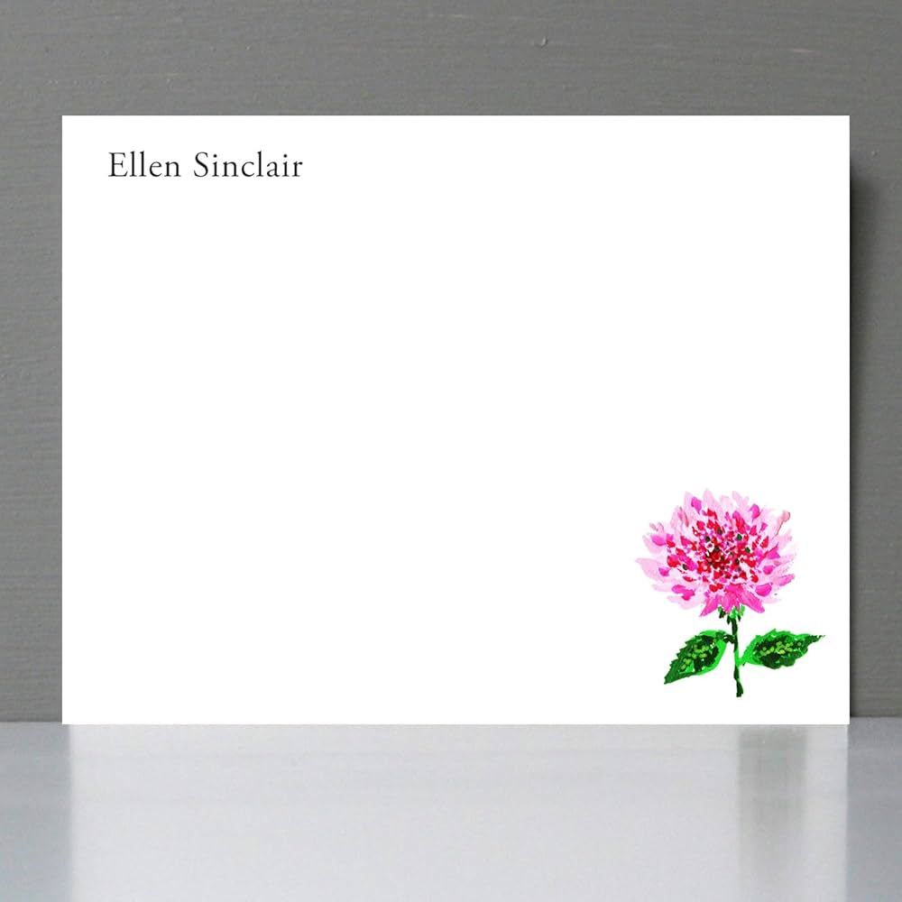 Personalized PINK FLOWER Cards Flat Notes/Stationery - Sets of 12 or 20 (20) | Amazon (US)