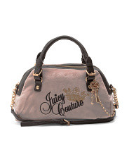 Velour Satchel With Charms | TJ Maxx