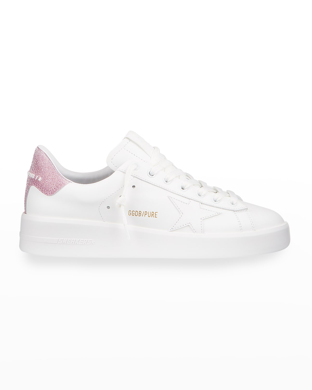 Pure Star Leather Glitter Low-Top Sneakers | Neiman Marcus