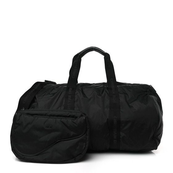 Nylon Calfskin Saddle Duffle Bag Black | FASHIONPHILE (US)