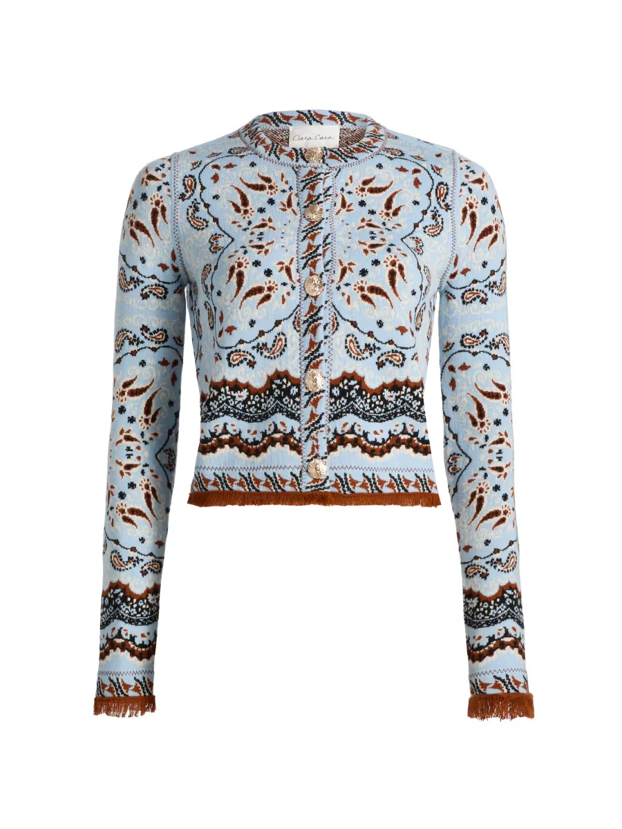 Livi Paisley Wool-Cotton Knit Jacket | Saks Fifth Avenue